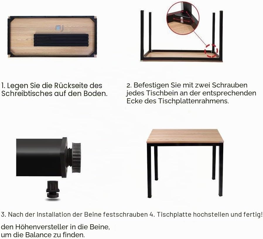 sogesfurniture Schreibtisch Computertisch Büromöbel PC Tisch, Stabil Bürotisch Arbeitstisch Esstisch