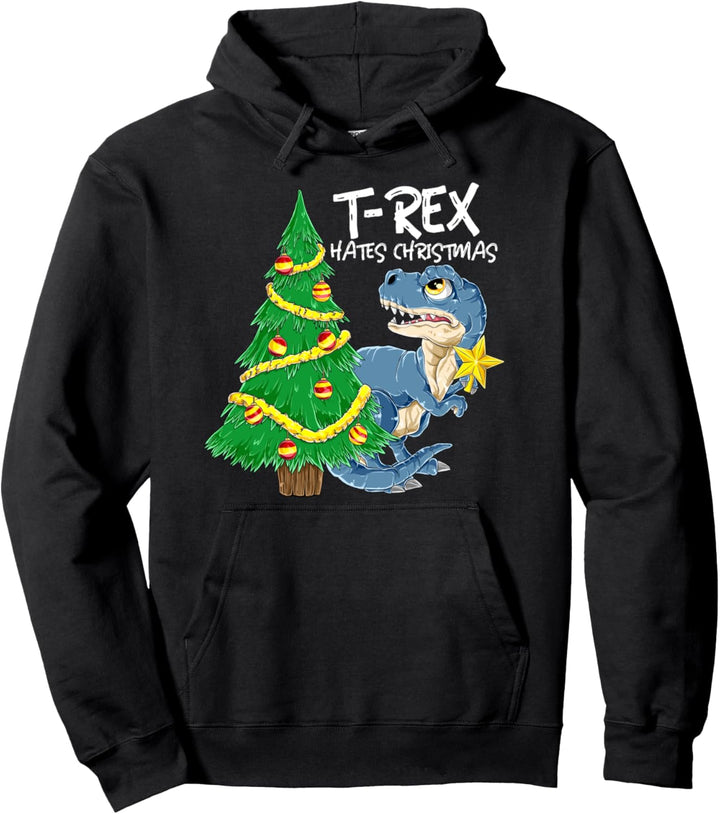 Lustiges T-Rex Weihnachtensbaum Weihnachten Dinosaurier Dino Pullover Hoodie