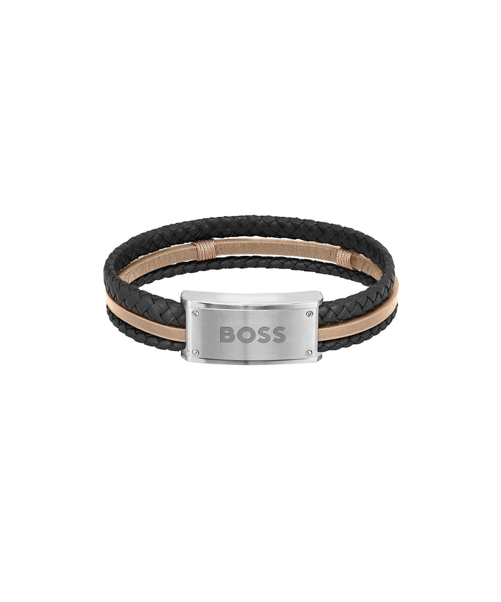 BOSS Jewelry Lederarmband für Herren Kollektion GALEN Beige, Beige