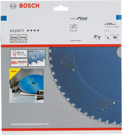 Bosch Accessories Bosch Professional 1x Kreissägeblatt Expert for Steel (für Stahl, Sägeblatt Ø 190