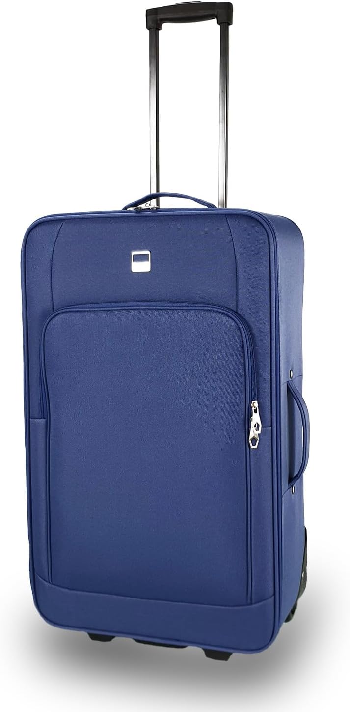 SIGN Stoffkoffer Trolley Reisekoffer Inline Rollen (Handgepäck-Mittel-Gross-Sehr Gross) (Blau, 4er S