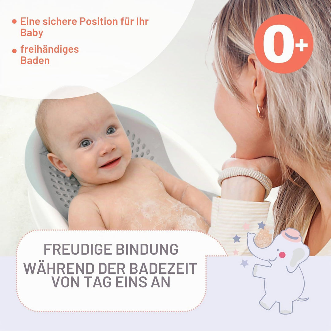 BABYLON DOLPHIN Badewannensitz Baby Ab 0-6 Monate – Ergonomisches Kinder Badewanne – Hypoallergen, S