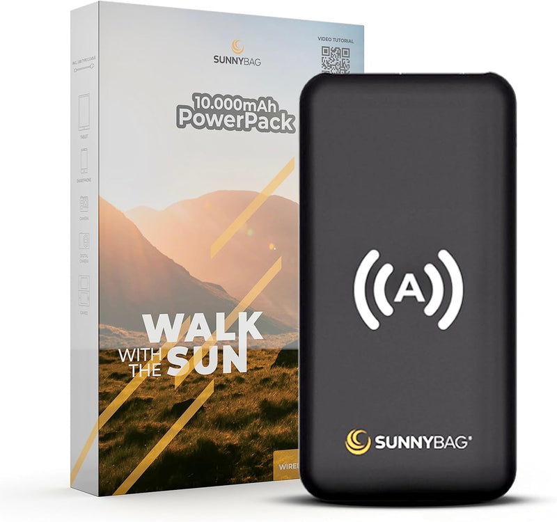 Sunnybag POWERPACK | Externer Akku mit 10.000mAh | Perfekt zum Aufladen mit erneuerbarer Solarenergi