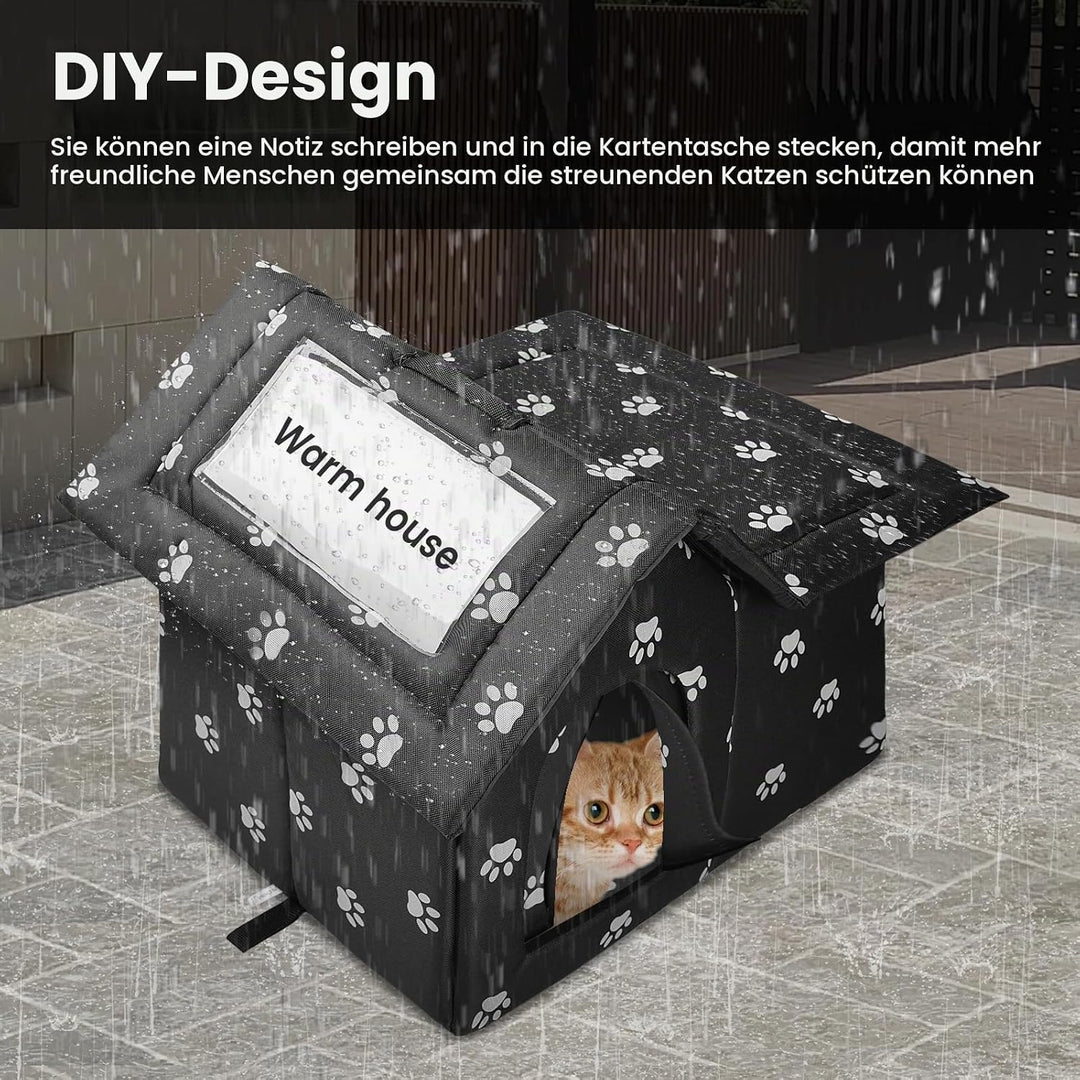 Katzenhaus Outdoor, Katzenhöhlen Für Draussen Winterfest Wasserdicht, Faltbare Wasserdicht Wetterfes