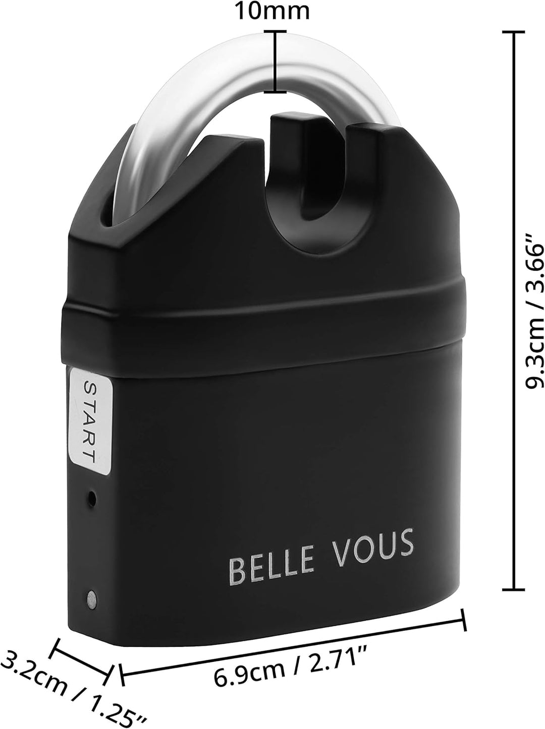 Belle Vous Diebstahlsicheres Vorhängeschloss mit 110db Alarm & 3 Schlüssel – Belastbares Mehrzweck A