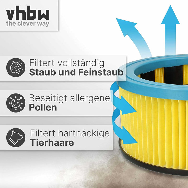 vhbw Faltenfilter kompatibel mit Starmix AS 1032 PG, GS 1032 HK, GS 1032 ST, GS L-1232 HMT, GS L-143