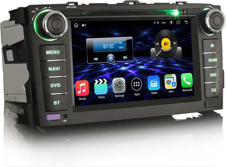 Erisin 7 Zoll 8-Kern 4GB RAM 64GB ROM Android 12 Autoradio Bluetooth GPS Navigation für Toyota Auris