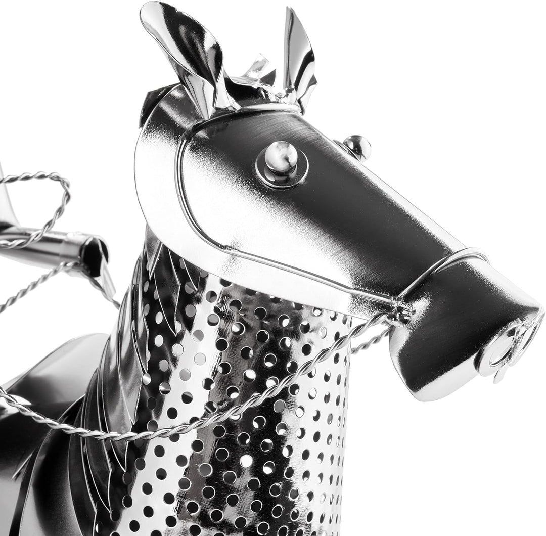 Brubaker Weinflaschenhalter Reiterin - Metall Skulptur Flaschenständer - 43 cm Metallfigur Wein Gesc
