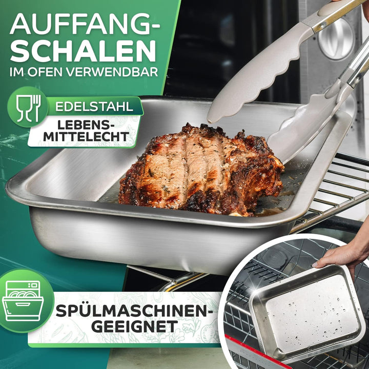 Loco Bird Premium Schneidebrett mit Auffangschalen - 44,8x30x7 cm - Ideales Gadget für die Küche - S