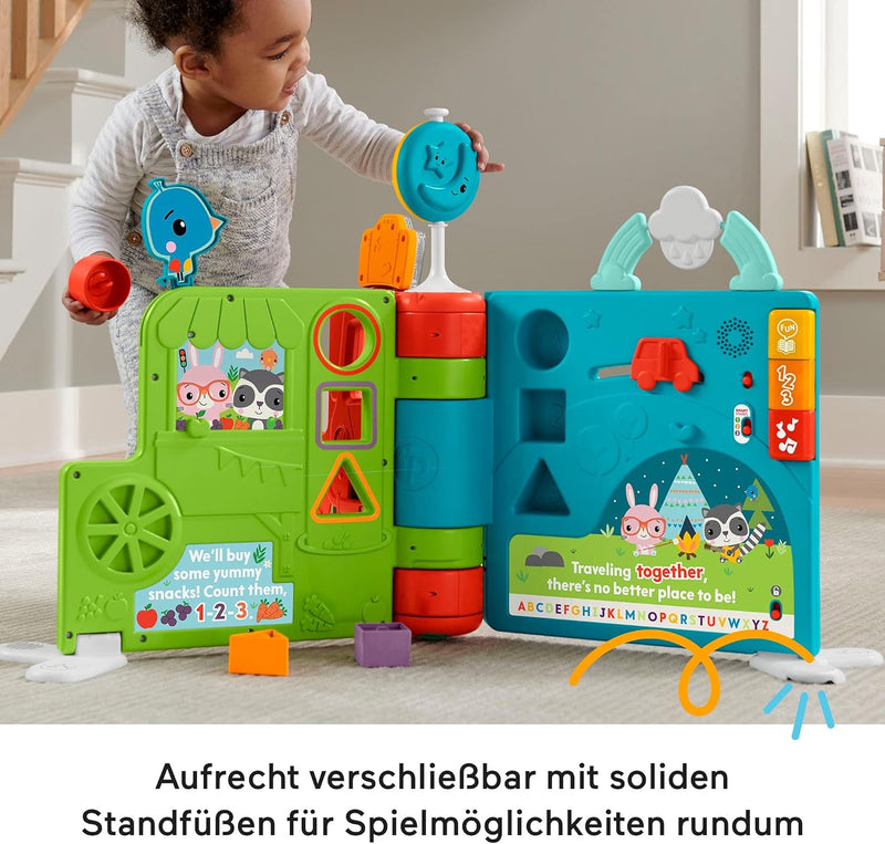 Fisher-Price HCL07 - Riesen Sitz&Steh Erlebnisbuch, elektronisches Lernspielzeug und Aktivitätszentr