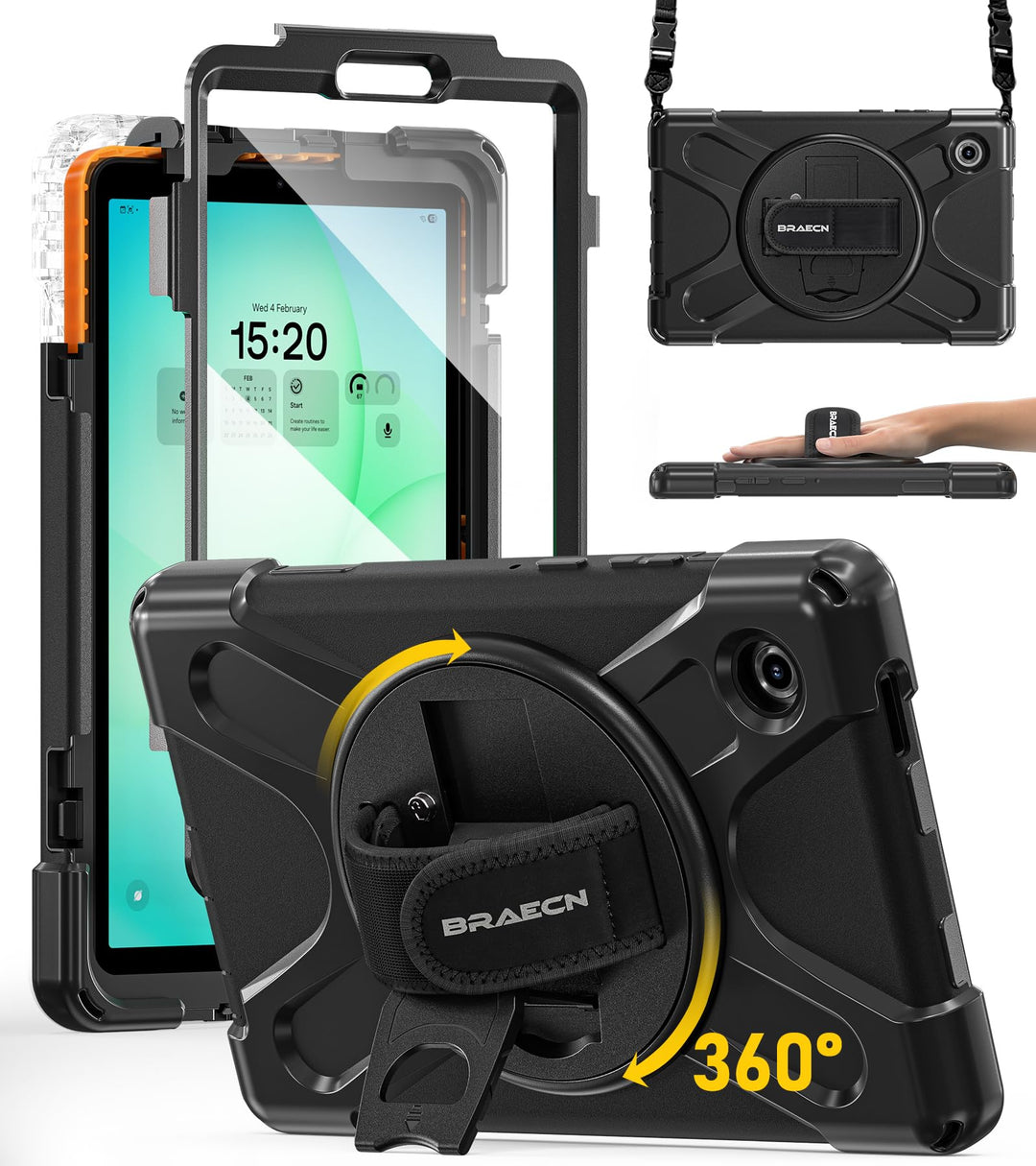 BRAECN für Galaxy Tab A11 Hülle - Samsung Tablet A11 8.7 Zoll 2025 Schwarz | Stossfeste Schutzhülle
