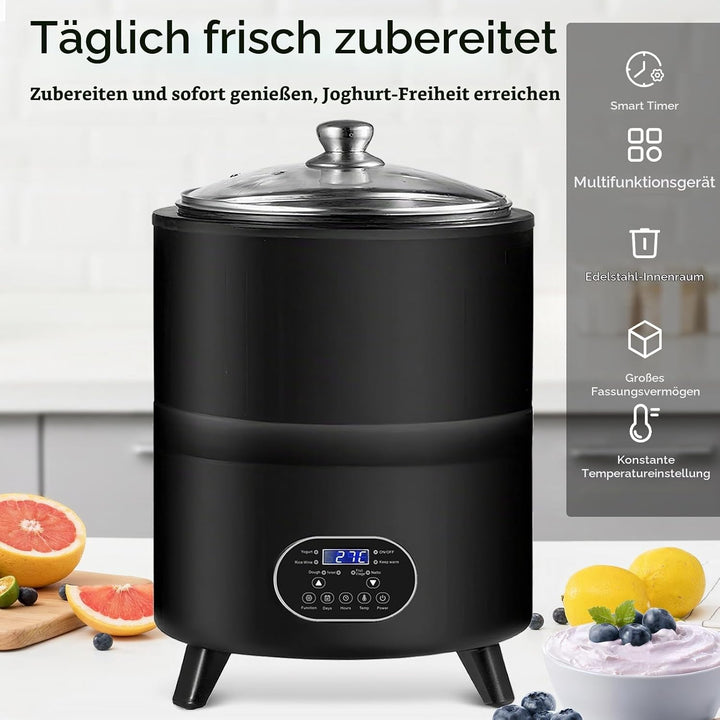 Joghurtbereiter, Joghurtmaschine Multifunktional 8L Grosses Fassungsvermögen Fermenter Yoghurt Masch