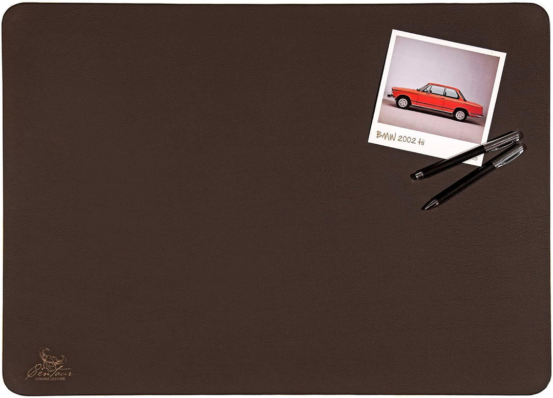 Centaur - Hochwertige Leder Schreibtischunterlage - Chocolate Braun 40x60 cm - ideal für Büro und Zu