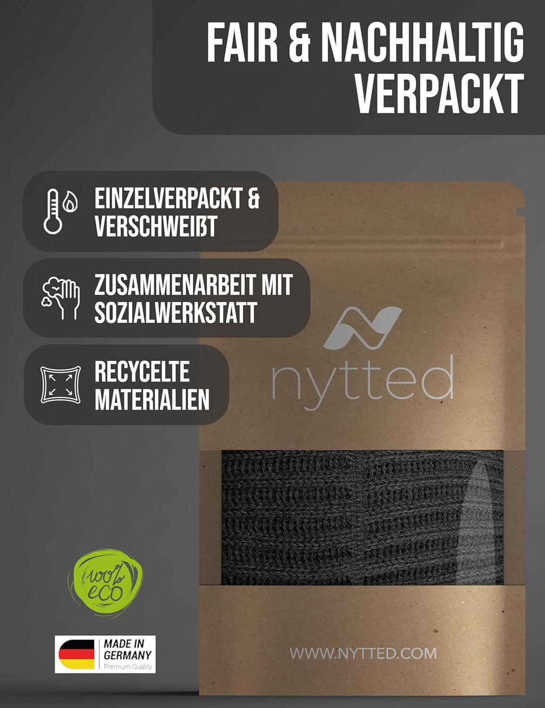 Troyer Mütze Damen & Herren - Made in Germany - Fisherman Beanie aus 100% feinster Schurwolle I Wint