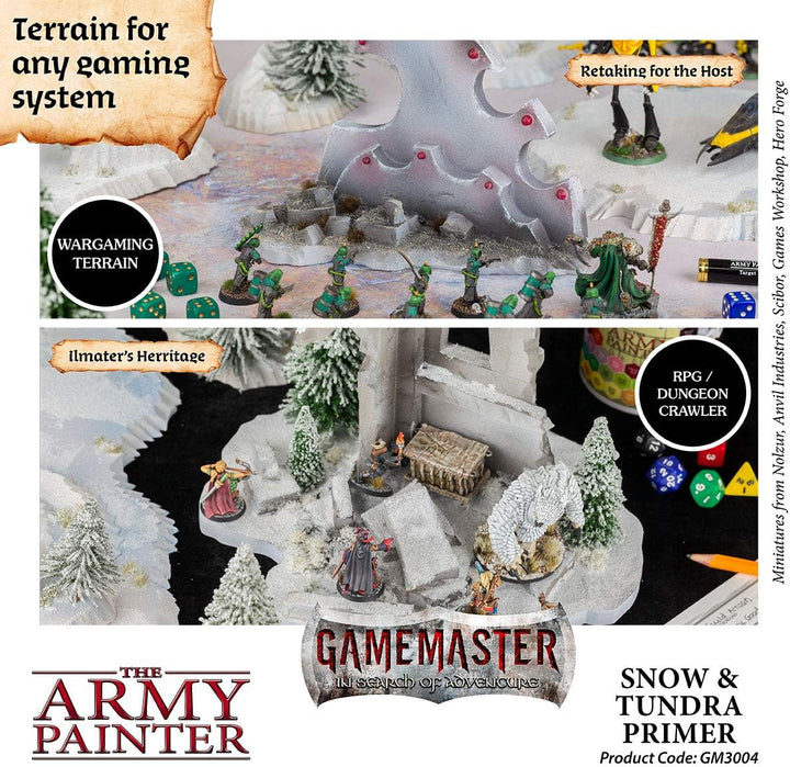 The Army Painter Gamemaster Snow &amp; Tundra Terrain Primer, 300 ml Acryl-Sprüh Farbgrundierung für Tab