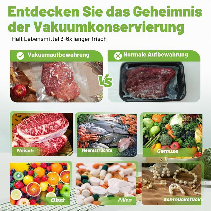 Omtofo 150 Beutel Vakuumierbeutel 20x30cm, Geprägt, BPA-frei, Reissfest, Vakumierergerät Beutel für