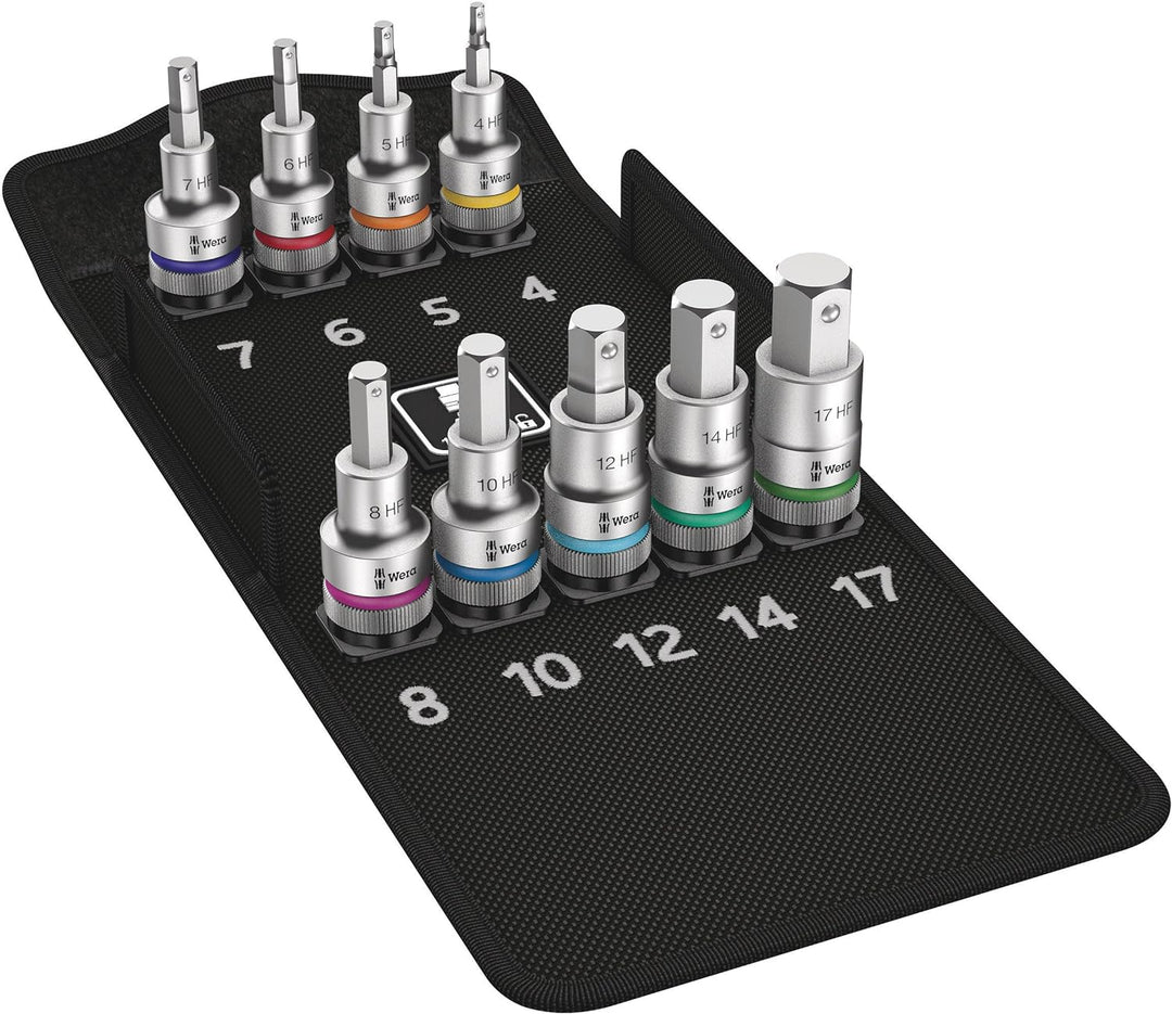 Wera 05004201001 8740 C HF 1 Bit-Sortiment, Zyklop Bitnuss-Satz Innensechskant, mit Haltefunktion, 6