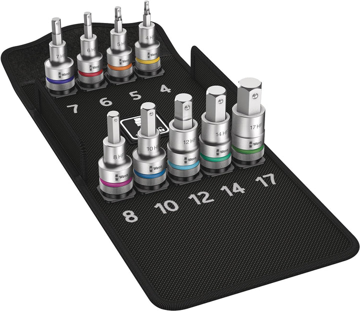 Wera 05004201001 8740 C HF 1 Bit-Sortiment, Zyklop Bitnuss-Satz Innensechskant, mit Haltefunktion, 6