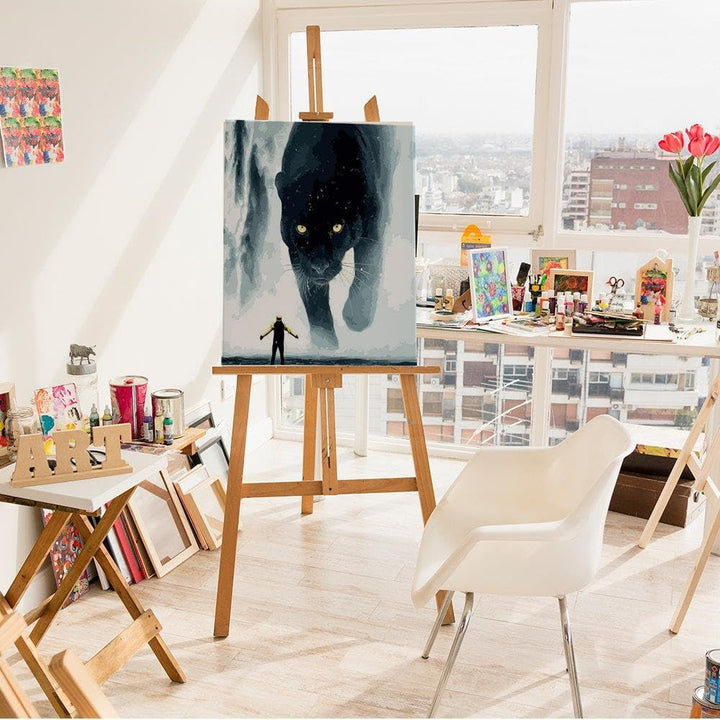 Artnapi Malen nach Zahlen Erwachsene mit Rahmen | DIY Handgemalt | Tiere - Riesiger Puma | Kit für A