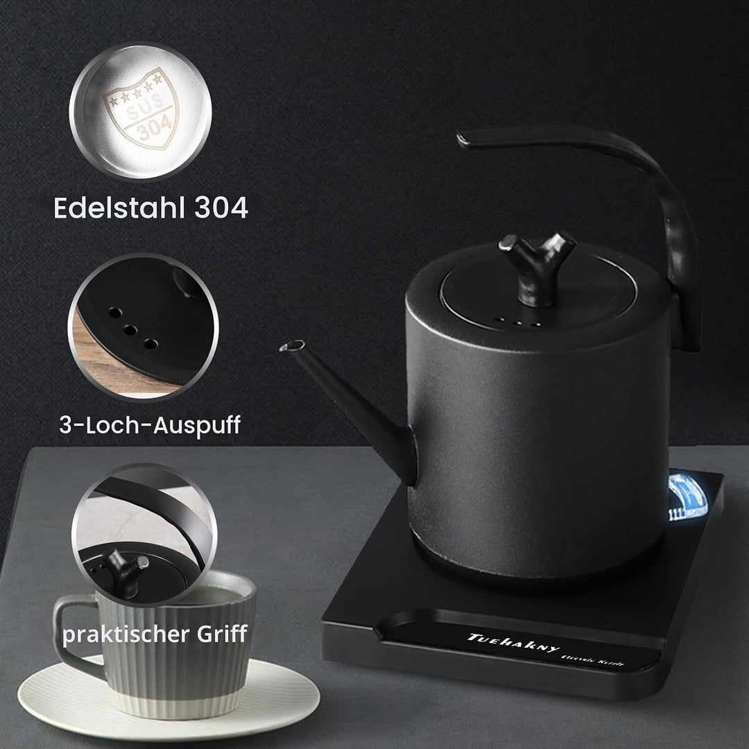 1.0 L Schwanenhals-elektrischer Wasserkocher, 304 Edelstahl-elektrischer Wasserkocher, Teekessel mit