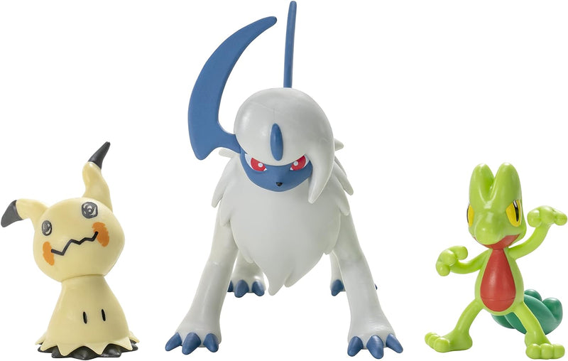 Pokémon PKW2679 Battle Figure Set-Geckarbor, Mimigma, Absol, offizielles Battlefigurenset Figurenset