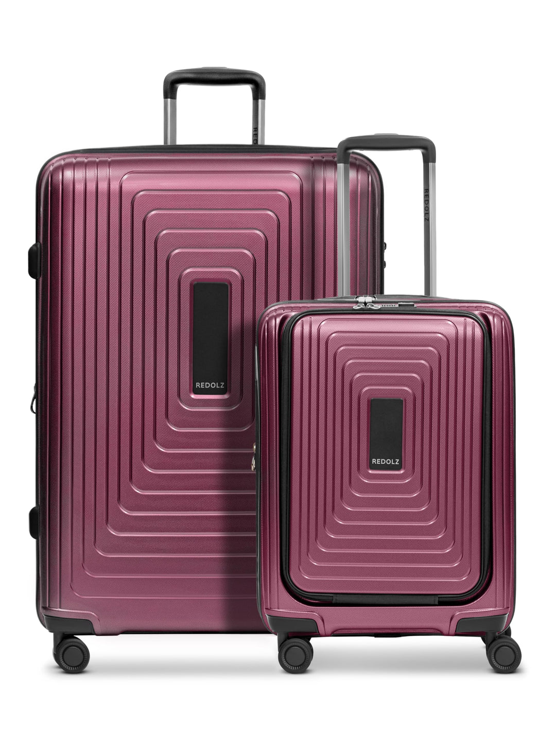 REDOLZ Hartschalen Koffer-Set-2-teilig | S Trolley 40 x 23 x 55 cm mit Laptopfach - 3,2 kg + L Troll