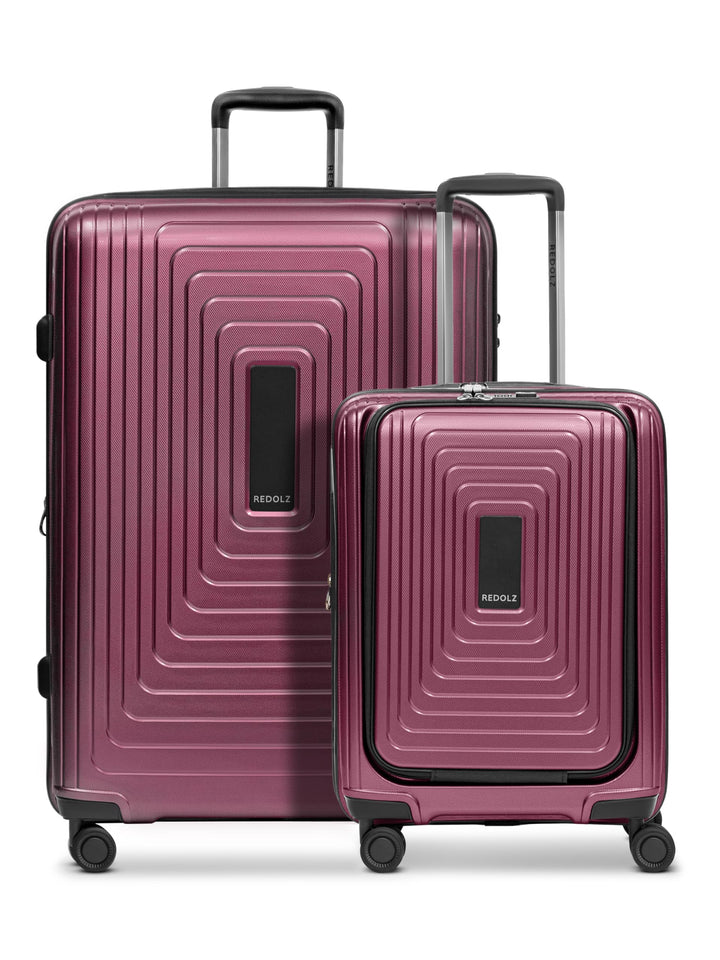 REDOLZ Hartschalen Koffer-Set-2-teilig | S Trolley 40 x 23 x 55 cm mit Laptopfach - 3,2 kg + L Troll