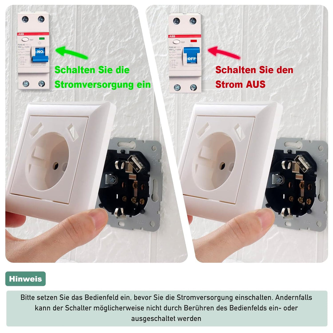 Steckdose mit USB Ports 3.4 Amp Design Schutzkontakt Wandsteckdose einfach USB Steckdose unterputz L