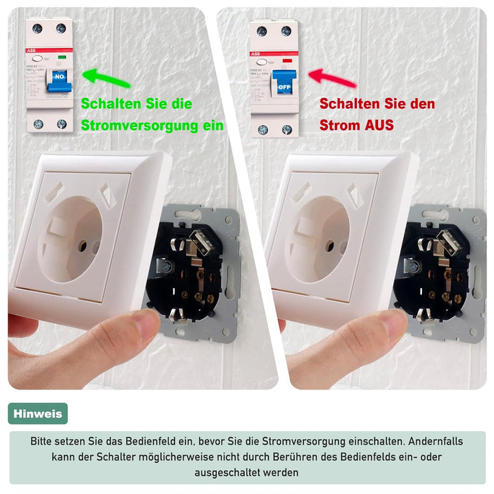 Steckdose mit USB Ports 3.4 Amp Design Schutzkontakt Wandsteckdose einfach USB Steckdose unterputz L