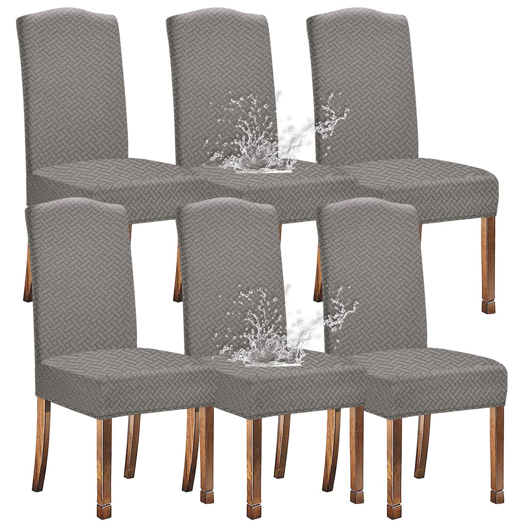 KELUINA Stretch wasserdichte Jacquard mit langem Gitter Esszimmer Stuhlhussen Home Decor, Stuhlhusse