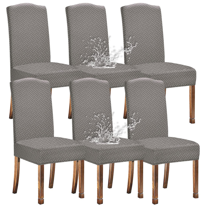 KELUINA Stretch wasserdichte Jacquard mit langem Gitter Esszimmer Stuhlhussen Home Decor, Stuhlhusse