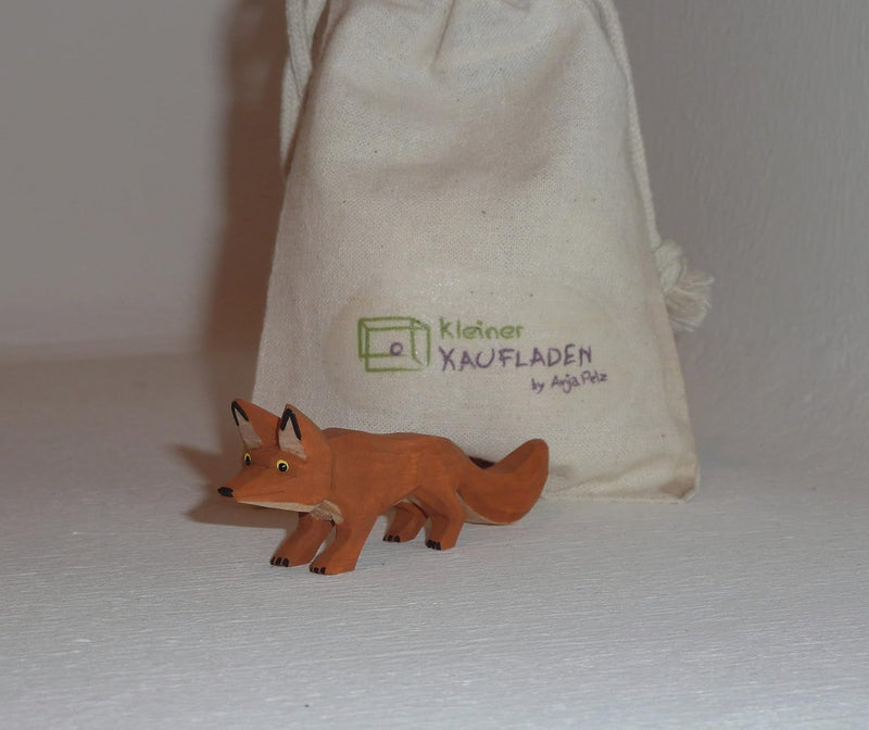 Lotte Sievers-Hahn Fuchs laufend mit Baumwollbeutel Krippenfigur