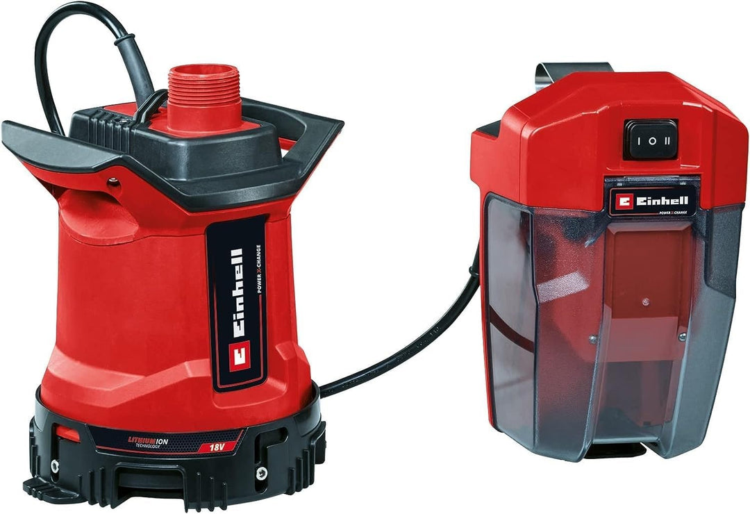 Einhell Akku-Schmutzwasserpumpe GE-DP 18/25 LL Li Power X-Change (18 V, 7.000 L/h Fördermenge, flach
