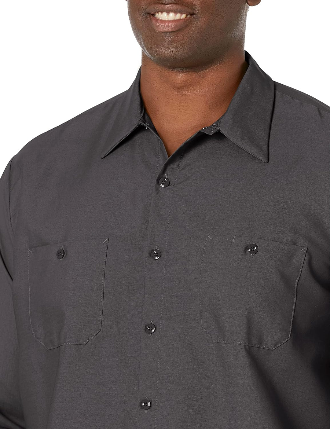 Red Kap Herren Industrial Work Shirt, Regular Fit, Long Sleeve Button-Down-Arbeitshemd S Dunkelgrau,