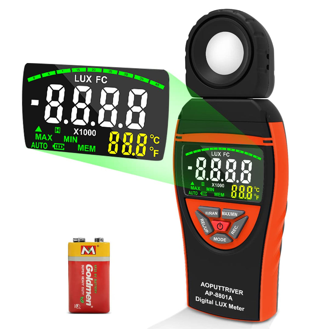AP-8801A Digital Luxmeter lichtmesser fotografie 0.1~400,000Lux Bunte Bildschirmanzeige Beleuchtungs