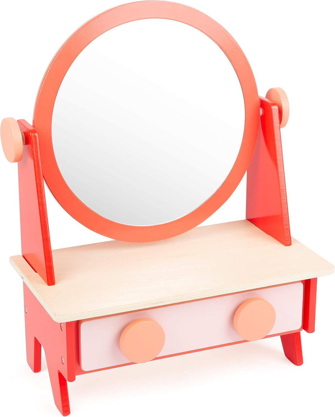 small foot Frisier-und Schminktisch aus Holz, im Retro-Design mit Spiegel und Zubehör, ab 3 Jahren,