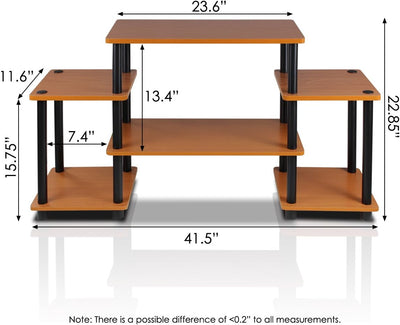 Furinno Turn-N-Tube TV-Schrank, Fernsehtisch, TV-Regal, Hell Kirsche/Schwarz, 105.4 (B) x 58 (H) x 2