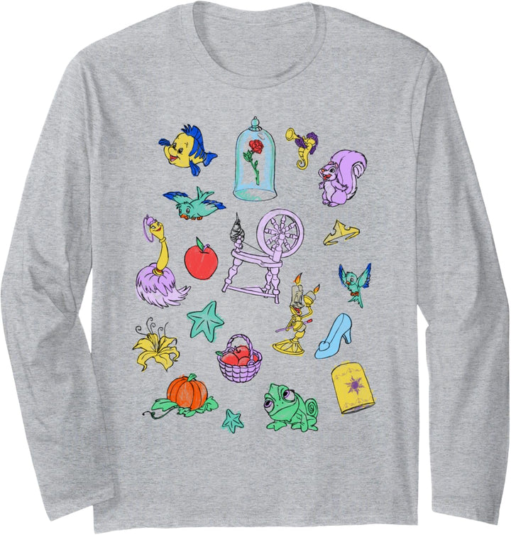 Disney Princess Sidekicks And Doodles Langarmshirt