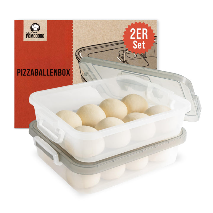 Chef Pomodoro Pizzaballenbox – Pizza Box – Pizzaballenbox mit Deckel – Pizzabox – Pizzateigbehälter