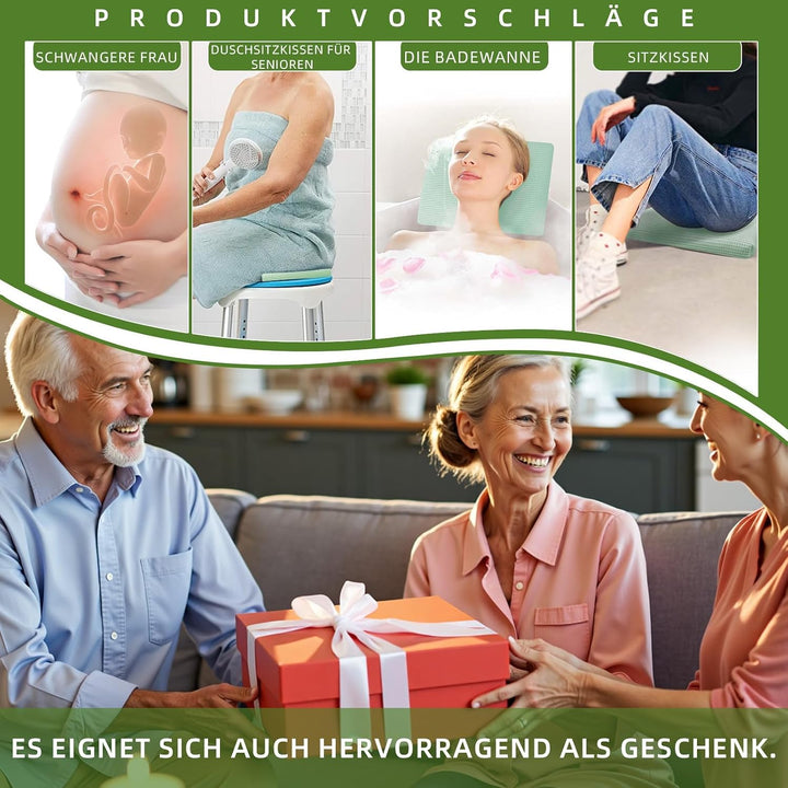 Duschsitzkissen rutschfest wasserdurchlässig grün, Grün