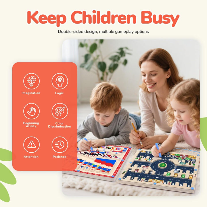 Spielzeug für Jungen 2 in 1 Montessori Spielzeug Magnetische Farbe und Zahl Labyrinth für Kleinkind