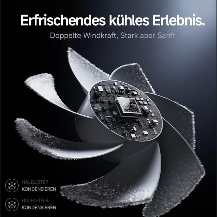 Tischventilator sehr leise mit digitalem Display, Turbo-Ventilator 100-stufig einstellbar & 135° nei