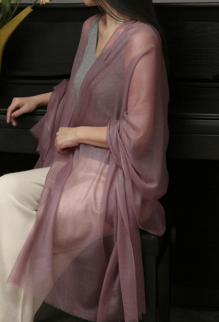 Prettystern Damen 100% Kaschmir feder-leicht Ring Pashmina Schal Abendkleid Stola aus hauch-dünn 200