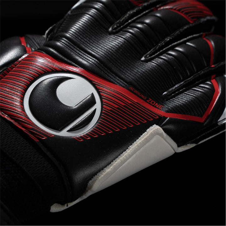 uhlsport Unisex Jugend Powerline Soft Flex Frame Fussball Torwarthandschuhe 5 schwarz/rot/weiss, 5 s