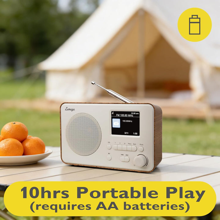 LEMEGA DR3-Max DAB/DAB+/UKW-Digitalradio – Bluetooth-Streaming, tragbares Radio mit 2,4-Zoll-Farbdis