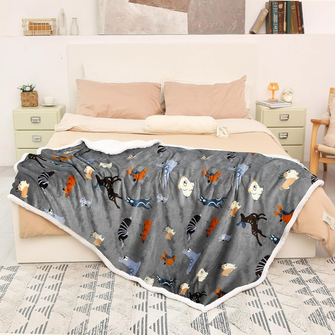 Catalonia Classy Sherpa Decke Kuscheldecken, Extra Dicke Warm Sofadecke Couchdecke in zweiseitig, Su