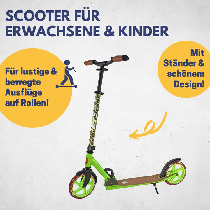 Best Sporting Scooter Erwachsene und Kinder I klappbarer Roller mit Ständer I stilvoller City-Roller