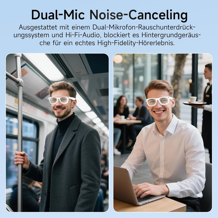 Smart Glasses Kopfhörer, Schutzbrille mit Bluetooth-Lautsprecher, UV-Schutz & Blaulichtfilter, Sprac