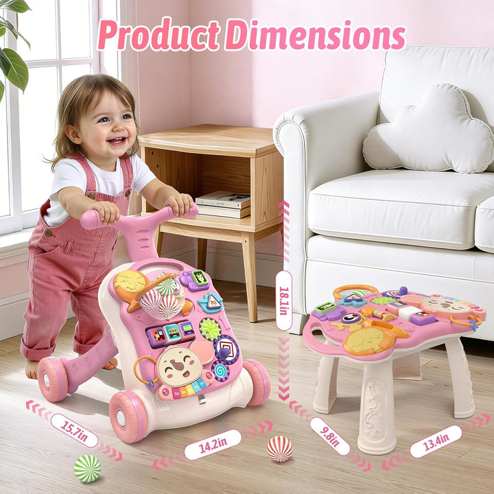 QDRAGON Lauflernhilfe, Baby Lauflernwagen mit Regulierbarer Geschwindigkeit Baby Walker Gehhilfe mit