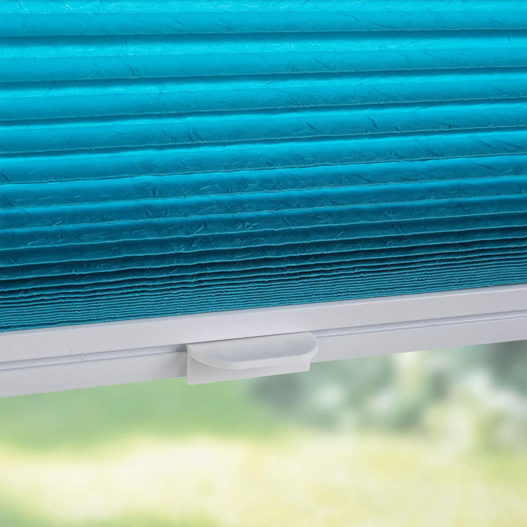 Liedeco® Plissee verspannt mit Klemmträger / 60 x 150 cm Blue Lagoon (blau) (Breite x Höhe) / lichtd